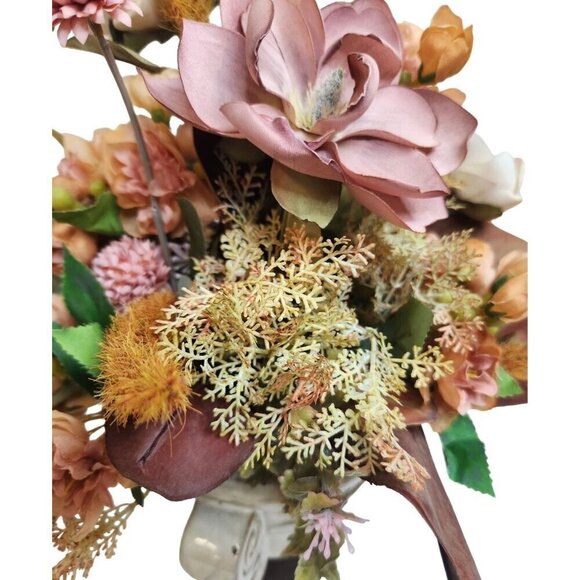 Magnolia Fall Floral Arrangement In Ornate Ceramic Vase Made by Flower Barn - Picture 10 of 12